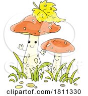 Poster, Art Print Of Licensed Clipart Cartoon Orange Cap Boletus Mushroom Characters