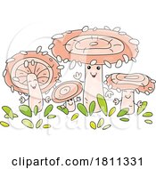 Poster, Art Print Of Licensed Clipart Cartoon Coral Milky Cap Mushroom Characters
