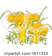 Poster, Art Print Of Licensed Clipart Cartoon Chanterelle Mushroom Characters