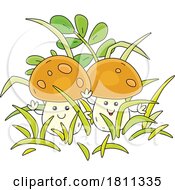 Poster, Art Print Of Licensed Clipart Cartoon Yellow Boletus Mushroom Characters