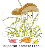 Licensed Clipart Cartoon Brown Cap Boletus Mushroom Characters by Alex Bannykh #COLLC1811339-0056