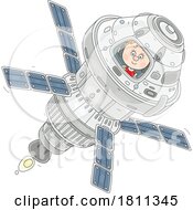 Poster, Art Print Of Licensed Clipart Cartoon Boy Astronaut Flying A Spacecraft