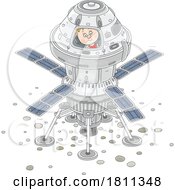 Poster, Art Print Of Licensed Clipart Cartoon Boy Astronaut In A Spacecraft