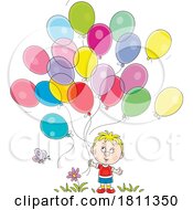 Poster, Art Print Of Licensed Clipart Cartoon Boy With Balloons