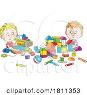 Licensed Clipart Cartoon Kindergartener Students Playing
