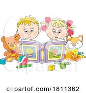 Poster, Art Print Of Licensed Clipart Cartoon Kindergartener Students Reading