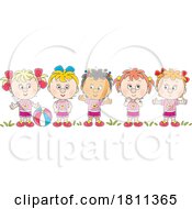 Poster, Art Print Of Licensed Clipart Cartoon Girls Ball Team