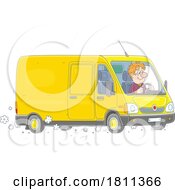 Licensed Clipart Cartoon Man Driving A Van