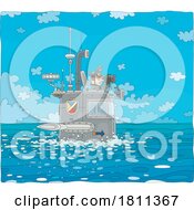 Poster, Art Print Of Licensed Clipart Cartoon Navy Captain On A Submarine