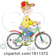 Licensed Clipart Cartoon Man Riding A Bicycle