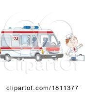 Licensed Clipart Cartoon Doctor Paramedic By Ambulance