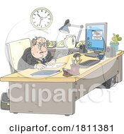Poster, Art Print Of Licensed Clipart Cartoon Politician Or Business Man Writing A Mean Letter