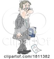 Licensed Clipart Cartoon Sad Businessman Dropping A Document