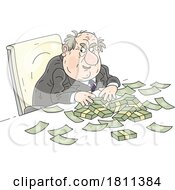 Poster, Art Print Of Licensed Clipart Cartoon Politician Or Business Man With Cash Money