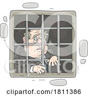 04/30/2024 - Licensed Clipart Cartoon Politician Or Business Man In Jail