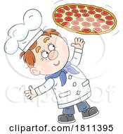 Poster, Art Print Of Licensed Clipart Cartoon Chef Tossing A Pizza