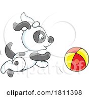 Licensed Clipart Cartoon Puppy Dog Playing by Alex Bannykh #COLLC1811398-0056