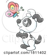 Poster, Art Print Of Licensed Clipart Cartoon Puppy Dog And Butterfly