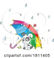 Licensed Clipart Cartoon Puppy Dog Under An Umbrella