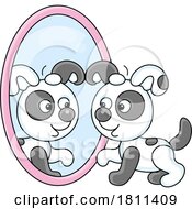 Licensed Clipart Cartoon Puppy Dog Looking in a Mirror by Alex Bannykh #COLLC1811409-0056