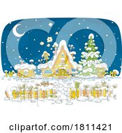 Poster, Art Print Of Licensed Clipart Cartoon Cabin In The Winter