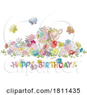 Licensed Clipart Cartoon Happy Birthday Spring Piglet by Alex Bannykh #COLLC1811435-0056