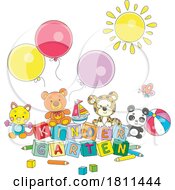 Poster, Art Print Of Licensed Clipart Cartoon Toys And Kindergarten Blocks