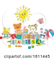 Poster, Art Print Of Licensed Clipart Cartoon Toys And Kindergarten Blocks
