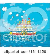Licensed Clipart Cartoon Steamboat by Alex Bannykh #COLLC1811450-0056