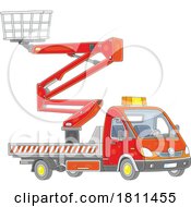 Poster, Art Print Of Licensed Clipart Cartoon Hydraulic Hoist Work Truck