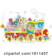 05/01/2024 - Licensed Clipart Cartoon Toy Train With Letter Blocks