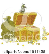 05/01/2024 - Licensed Clipart Cartoon Crow On A Treasure Chest