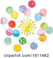 Poster, Art Print Of Licensed Clipart Cartoon Sun And Balloons