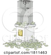 Poster, Art Print Of Licensed Clipart Cartoon Oil Barrel And Money