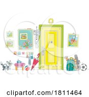 Licensed Clipart Cartoon Cat Inside by a Door by Alex Bannykh #COLLC1811464-0056
