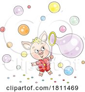 05/01/2024 - Licensed Clipart Cartoon Piglet With Bubbles
