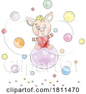 Licensed Clipart Cartoon Piglet with Bubbles by Alex Bannykh #COLLC1811470-0056
