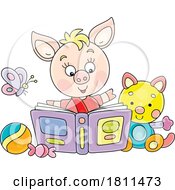 05/01/2024 - Licensed Clipart Cartoon Piglet Reading