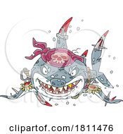 Licensed Clipart Cartoon Pirate Shark by Alex Bannykh
