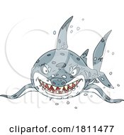 Licensed Clipart Cartoon Evil Shark by Alex Bannykh #COLLC1811477-0056