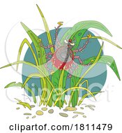 Licensed Clipart Cartoon Tick Waiting In Grass