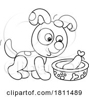 05/01/2024 - Licensed Clipart Cartoon Puppy Dog With Sausage