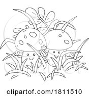 Licensed Clipart Cartoon Yellow Boletus Mushroom Characters by Alex Bannykh #COLLC1811510-0056