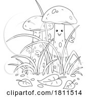 Licensed Clipart Cartoon Brown Cap Boletus Mushroom Characters by Alex Bannykh #COLLC1811514-0056