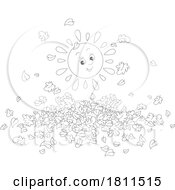 Poster, Art Print Of Licensed Clipart Cartoon Happy Sun And Autumn Leaves