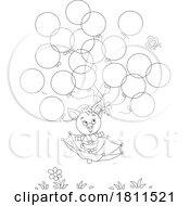 Licensed Clipart Cartoon Piglet Flying in an Umbrella by Alex Bannykh #COLLC1811521-0056