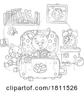 Licensed Clipart Cartoon Piglet Reading in Bed by Alex Bannykh #COLLC1811526-0056