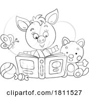 Poster, Art Print Of Licensed Clipart Cartoon Piglet Reading