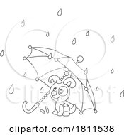 Poster, Art Print Of Licensed Clipart Cartoon Puppy Dog Under An Umbrella