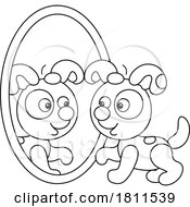 Poster, Art Print Of Licensed Clipart Cartoon Puppy Dog Looking In A Mirror